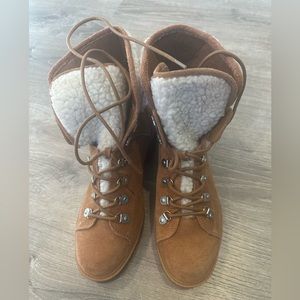 Marc Fisher faux shearling trimmed  leather boots size 9M